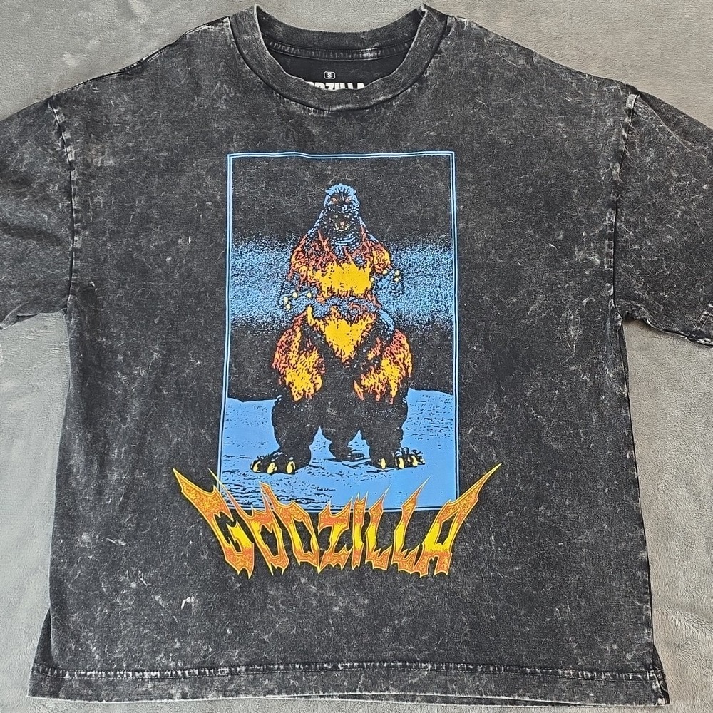 Godzilla Toho Double-Sided Black Denim Wash T Shirt size‎ S